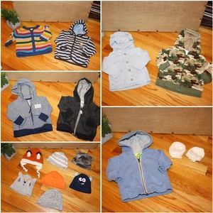 Baby Boy Jacket & Hat Lot Bundle Size 0-6 Months